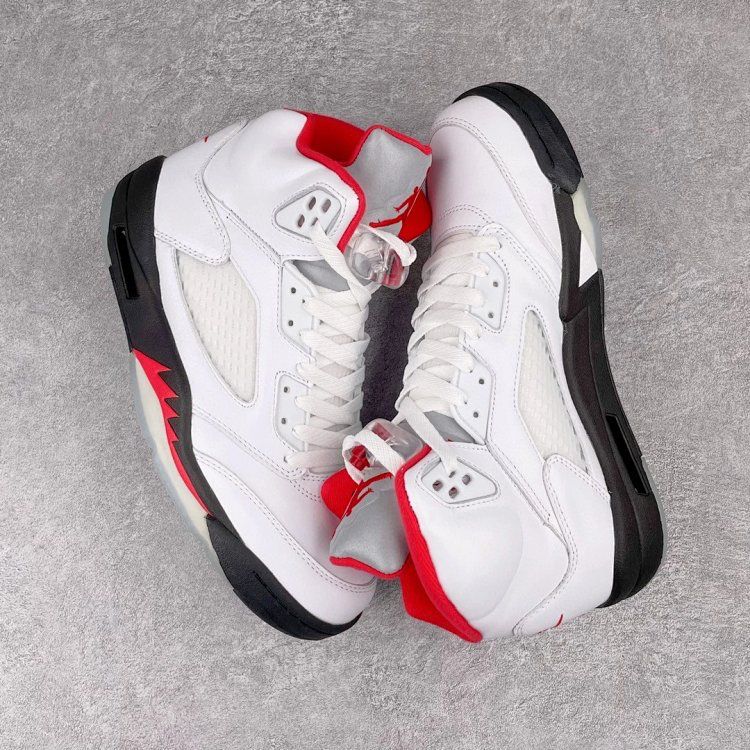 J5 "Retro Fire Red Silver Tongue"
